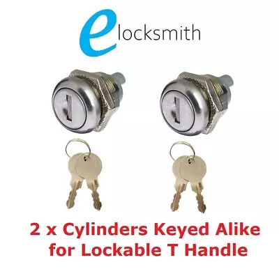 2 X Keyed Alike Cylinders For Lockable Folding T Handle - Toolbox - Free Post • $44