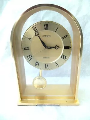 Vintage Linden Mantle Quartz Clock With Pendulum!  JAPAN!  RUNS ON AA BATTERY! • $29.98