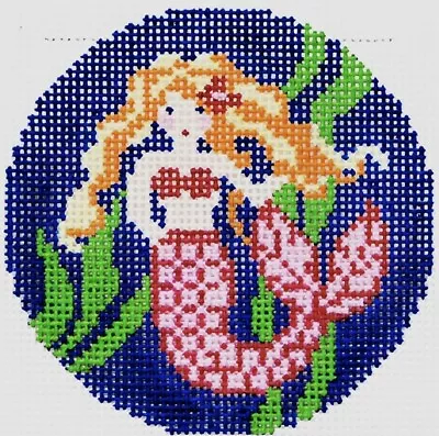 Needlepoint Handpainted Lee BJ Canvas Mermaid 3  • $35.99