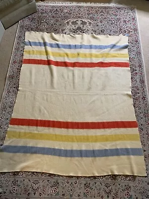 Montgomery Ward All Wool Color Stripe Blanket Vintage Hipster • $114.99