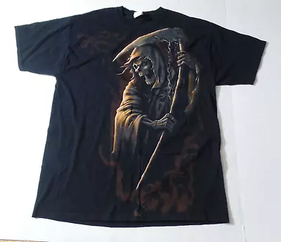 Grim Reaper / Father Time Adult Sz Xl Black Graphic T-shirt • $24.99