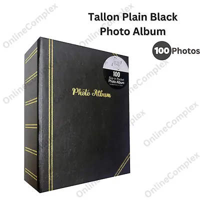 Tallon Photo Album 100 Pocket 6 X 4  Black Slip In Album Holds 100 Photos Gift • £5.99