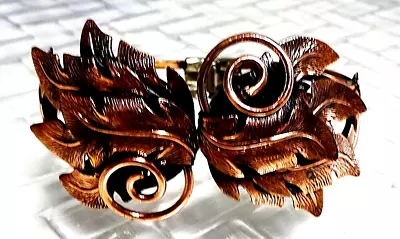 Wide Vintage Copper By Bell Hinged Clamper Bracelet Native American Jewelry • $48.50