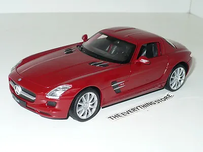 Welly Daimler Mercedes Benz Sls Amg Gull Wing Doors 1:24 Dark Red Free Ship • $27.95