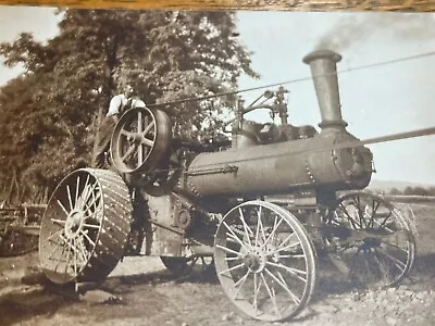 Antique RPPC Thresher Engine Steam Tracker Circa 1920s Early Farm Work • $45