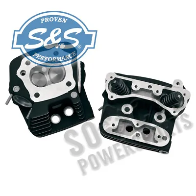 S&S Cycle 106-4570 Cylinder Heads For EVO Motors W/ Stock-Style Pistons-Black • $1483.95