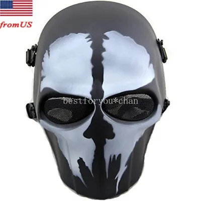 Tactical Military Airsoft Paintball Full Face Protective Cosplay Mask Skull • $26.39