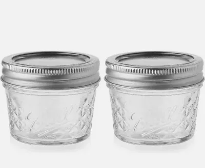 $12.55 • Buy 🌻4~Ball Mason Jelly Jars (4 Oz.) Quilted Crystal~ Reg Mouth🦋Set Of 4!!👀😍💙