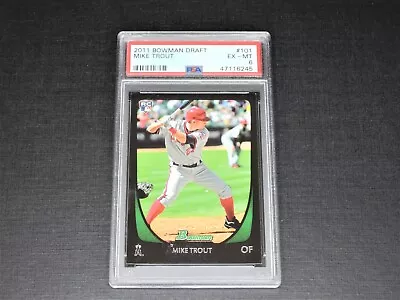 Mike Trout 2011 Bowman Draft Rc #101 Psa 6 Ex-mt !!!!!!!!!!!!!!!!!!!!!!!!!!!!!!! • $89.99