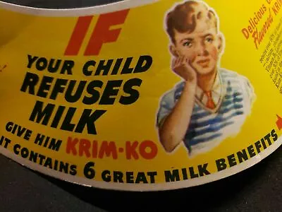 Vintage 1948 Krim-Ko Milk Bottle Neck Sign With Dairy Order Form Label NOS • $12.99