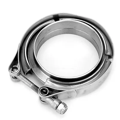 $23.25 • Buy 2.75 Inch Exhaust Down Pipe Stainless Steel V Band Clamp 2pcs Flange Kit