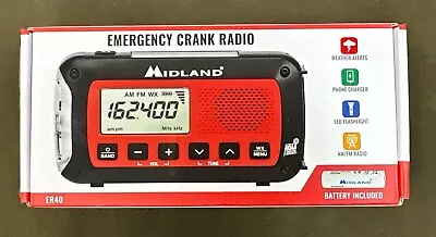 Midland ER40 - Compact Emergency Hand Crank Radio W/ Flashlight...NEW!! • $34.99