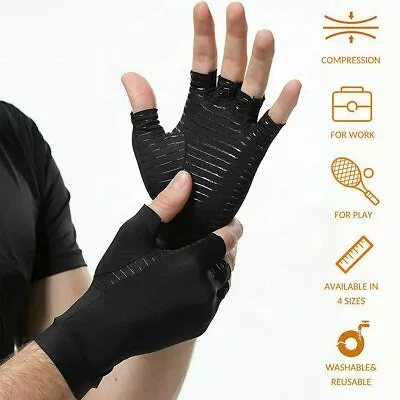 1 PAIR Copper Arthritis Compression Gloves Hand Support Joint Pain Relief USA • $6.99