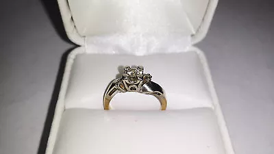 Antique Diamond 14k Gold Engagement Ring Vintage Estate Wedding Jewelry 14kt • $399