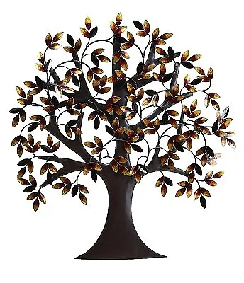 Large Rustic Metal Tree Wall Art Sculpture Plaque Branches Leaves Home Decor NEW • $149.95