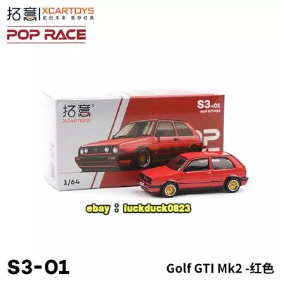 1/64 Xcartoys S3-01 Volkswagen VW GTI Mk2 Red Diecast Model Car Metal Alloy Toy • $29.47