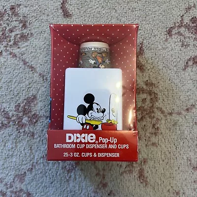 Mickey Mouse Pop-up Bathroom Cup Dispenser NOS Dixie UNOPENED Vintage • $17.99