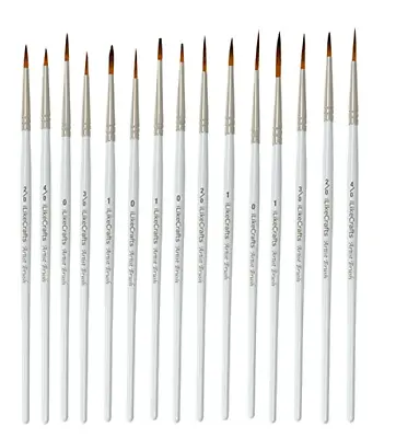 Set 15 Extra Fine Detail Acrylic Nail Art Craft Modelling Paint Brush Set Pb-001 • £5.95