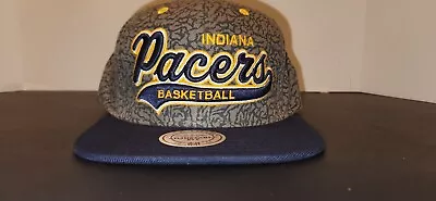 Indiana Pacers Hat NBA Throwback Bolt Stone Snapback Cap Mitchell Ness • $9