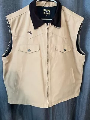 Wyoming Traders Mens Cody Conceal Carry Zip Up Canvas Ranch Wear Cowboy Vest • $59.99