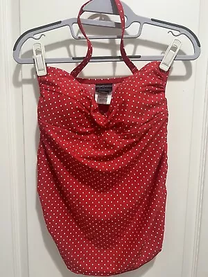 Oh Baby By Motherhood Maternity Swim Top Tankini Red Polka Dot Small Swimwear • $17.99