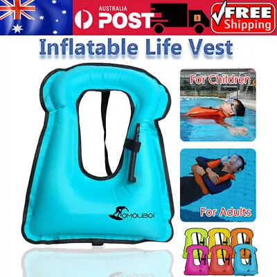 Adults Safety Life Jacket Inflatable Snorkel Vest For Snorkeling Swimwear Device • $25.68