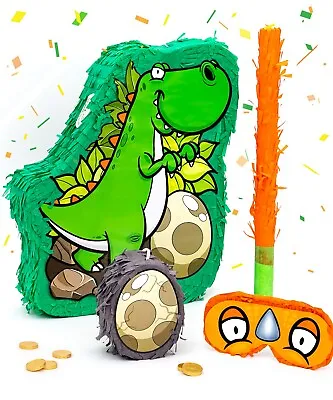 Dinosaur Pinata Birthday Party For Kids With Stick Blindfold & Mini Piñata Set • $29.99