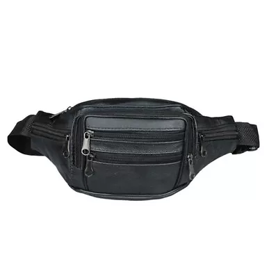 Leather Waist Bag Purse Shoulder Messenger Chest Bag Travel Sports For Men • $13.70