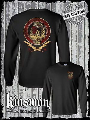 Custom Tradition Motorcycle Biker 2-Sided Long Sleeve T-Shirt Indian Skull • $19.95