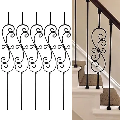 5x 1/2*44 In Scroll Metal Stair Spindles Wrought Iron Balusters • $102.98