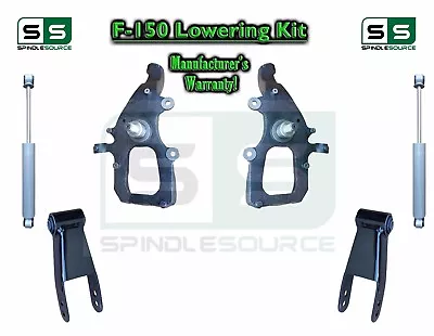 2  / 3  Drop Lowering Kit Spindles Shackles+SHOCKS FOR 04 - 08 Ford F-150 2WD • $379.67