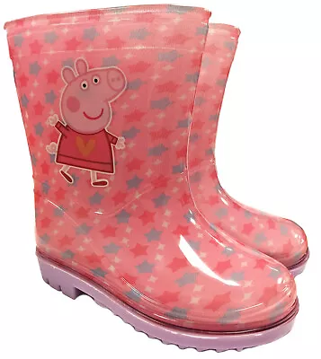 Childrens Peppa Pig Girls Wellington Boots Beach Wellies Kids Water Proof Shoes • £6.99