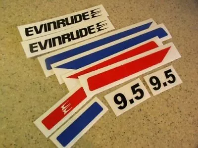 Evinrude Vintage 9.5 HP Outboard Motor Decal Kit FREE SHIP + Fish Decal! • $15