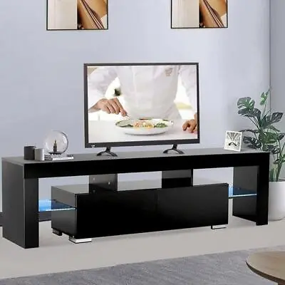 Modern Glossy TV Stand LED Entertainment Unit Console Media Table For 65  TV • $112.99