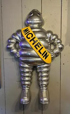 Huge Michelin Man Bibendum Polished Aluminium Collectable Mascot Silver Painted • £349