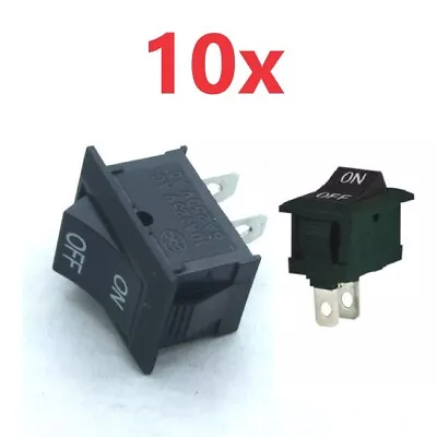 10x SPST On/Off Black Square Rocker Switch Mini Small 12V Automotive/Car/Boat • $9.95