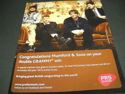 MUMFORD & SONS Congrats In Your Double GRAMMY Win 2013 PROMO POSTER AD • $9.95