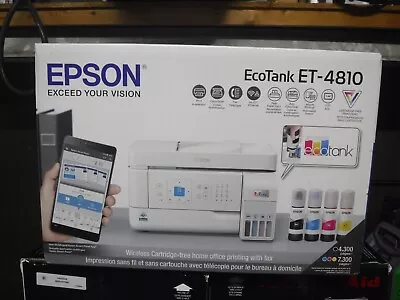 *NEW* Epson EcoTank All-in-One Color Printer Scanner Copier White ET-4810 • $224.95