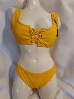 Zaful Bikini Bright Yellow Uk 12 • £8.99