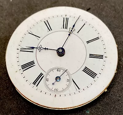 Cylinder Pocket Watch Movement 39 Mm Keywind Swiss KWKS Good Balance F6457 • $34.99