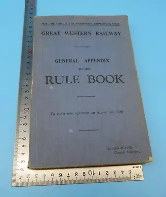 Great Western Railway General Appendix To The Rule Book Paperback 1st 1936 • £9