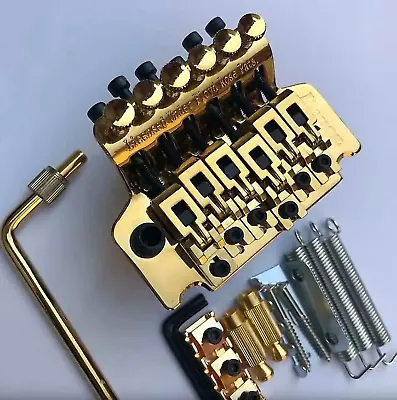 Gold Guitar Double Locking Bridge Tremolo System Set For Ibanez Guitars • $49.43