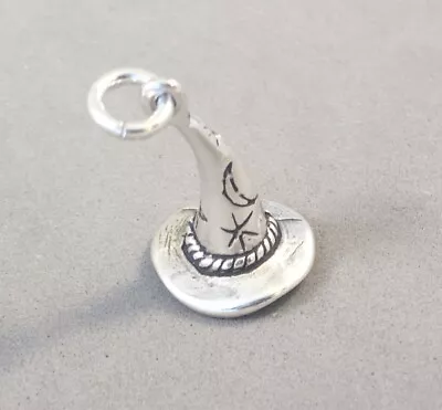 .925 Sterling Silver 3-D WIZARD HAT CHARM NEW Witch Pendant Fantasy 925 MY24 • $14.25