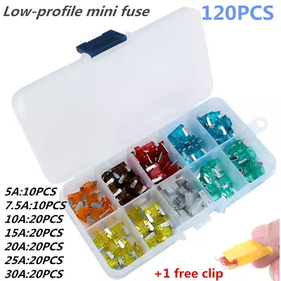 120PCS 5A-30A Assortment Low Profile Micro Mini Blade Fuse Set Kit Car Truck US • $1.25