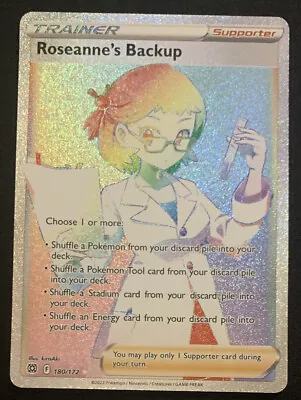$6.99 • Buy Roseanne's Backup 180/172 - Brilliant Stars Secret Rainbow Rare Pokemon Card NM