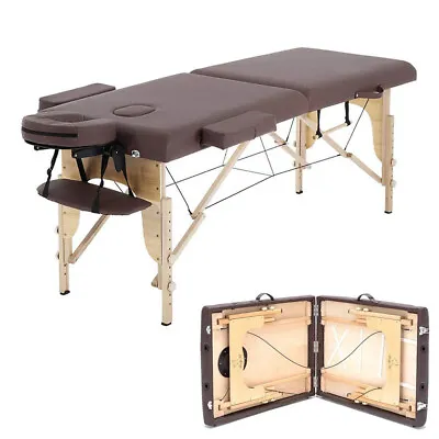 84  Adjustable L Massage Table 2 Fold Portable Facial Spa Salon Bed Tattoo Chair • $75.33