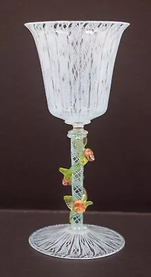 Rare Venetian Murano Light Blue Goblet Hand Blown - Salviati - 1950 • $325