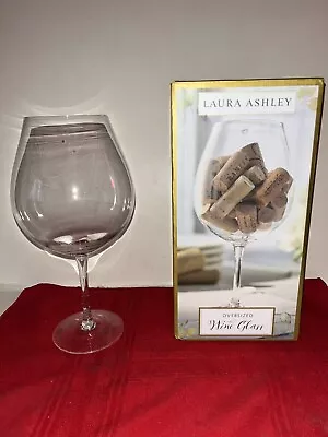 New Laura Ashley Oversized Wine Glass Holds 39.2 Oz Or Corks Boxed Gift • $12.99