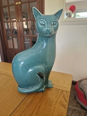 £40 • Buy Poole Pottery Pair Of Blue Cats Approximately 30cm Tall. Please Read Description