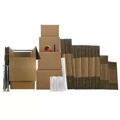 UBMOVE 7 Room Wardrobe Kit 70 Corrugated Moving Boxes With Packing Supplies • $274.55